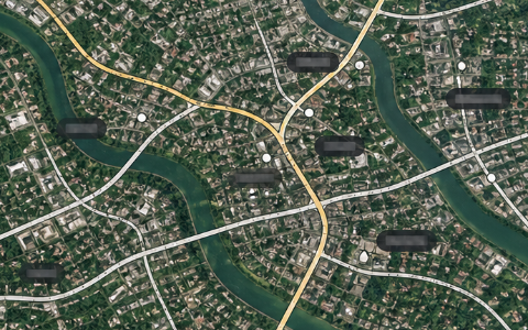 Hybrid map centered on the captured location